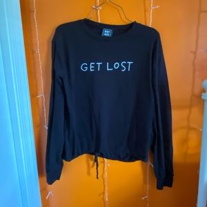 long sleeve “get lost”  black shirt